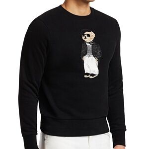 Ralph lauren purple label polo bear fleece sweatshirt